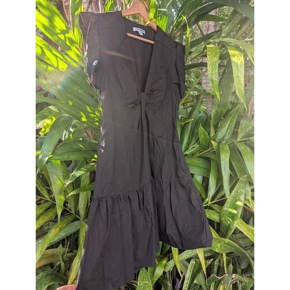 little black dress L tiered goth lolita babydoll kuro 100% cotton bow boho - Picture 5 of 7